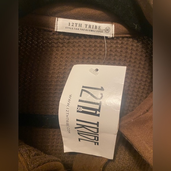 New With Tags NWT 12th Tribe Brown Knit Jacket Size M - Picture 3 of 3